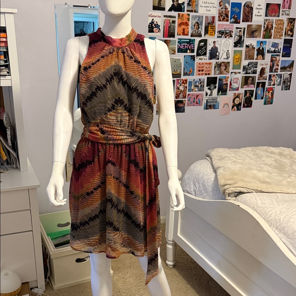 Sweet Pea by Stacy Frati Zigzag Pattern Mini Dress